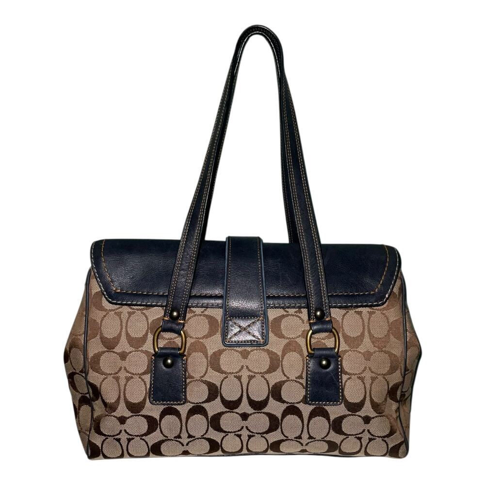 Vintage Coach Special Edition Fall 2004 Signature Leather Carryall Flap Satchel - Picture 2 of 16